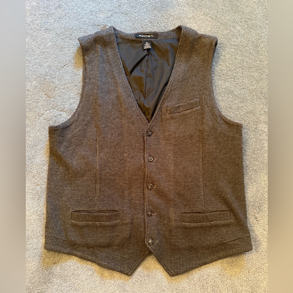 Y2K AXIST Men's Black Houndstooth Vest XL - Picture 10 of 10